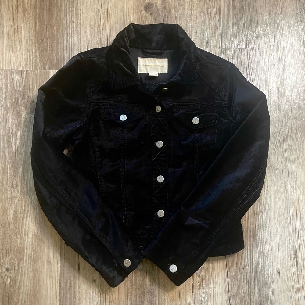 Pilcro and the Letterpress (Anthropologie) Jean Style Black Velvet Jacket